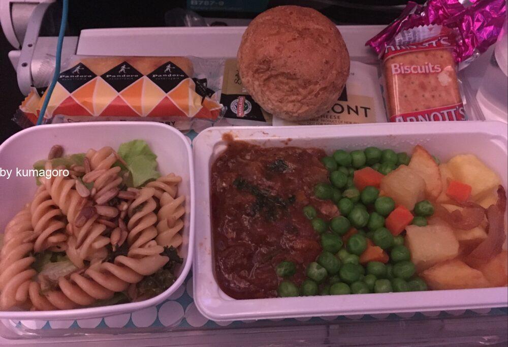 ニュージーランド航空の機内食