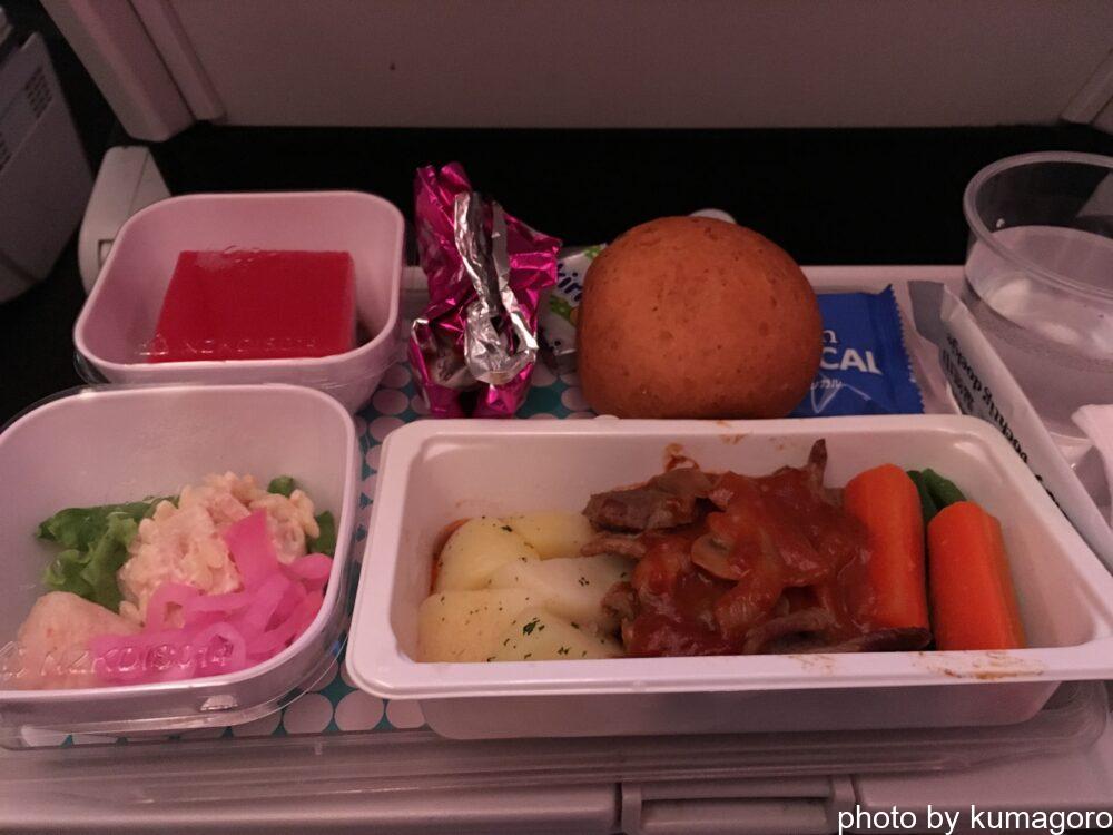 ニュージーランド航空の機内食